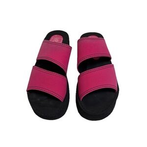 Vintage Beach Club By Seychelles High Tide Slides Black Pink Womens Size 5